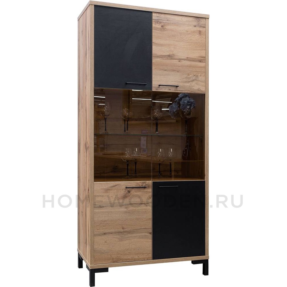 Шкаф с витриной Блэквуд П556.11