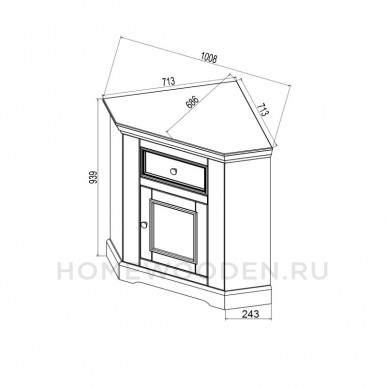 КОМОД ФОРЕСТ УГЛОВОЙ 1 ДВЕРЬ 1 ЯЩИК (КОМОД БУФЕТА) БЕЛЫЙ ВОСК/АНТРАЦИТ