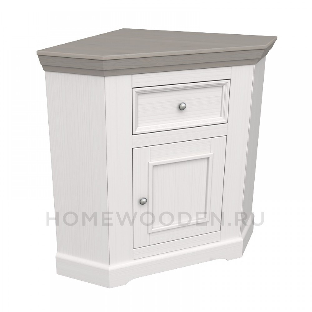 КОМОД ФОРЕСТ УГЛОВОЙ 1 ДВЕРЬ 1 ЯЩИК (КОМОД БУФЕТА) БЕЛЫЙ ВОСК/АНТРАЦИТ
