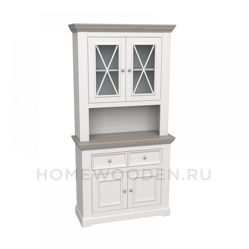 КОМОД ФОРЕСТ 2 ДВЕРИ 2 ЯЩИКА (КОМОД БУФЕТА) БЕЛЫЙ ВОСК/АНТРАЦИТ