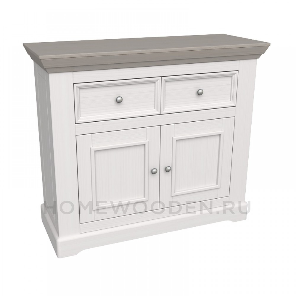 КОМОД ФОРЕСТ 2 ДВЕРИ 2 ЯЩИКА (КОМОД БУФЕТА) БЕЛЫЙ ВОСК/АНТРАЦИТ