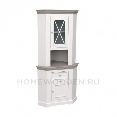 НАДСТРОЙКА КОМОДА ФОРЕСТ УГЛОВОГО (БУФЕТА УГЛОВОГО) БЕЛЫЙ ВОСК/АНТРАЦИТ