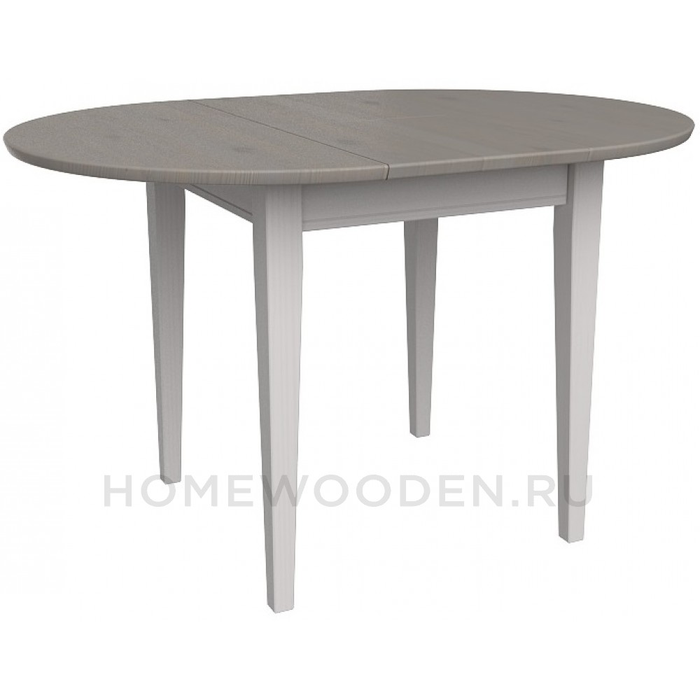 СТОЛ ОБЕДЕННЫЙ РАСКЛАДНОЙ ФОРЕСТ 90/125 БЕЛЫЙ ВОСК/АНТРАЦИТ