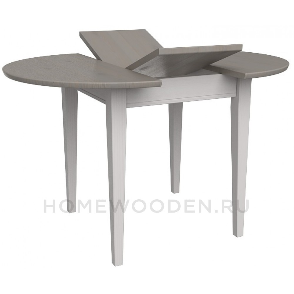 СТОЛ ОБЕДЕННЫЙ РАСКЛАДНОЙ ФОРЕСТ 90/125 БЕЛЫЙ ВОСК/АНТРАЦИТ