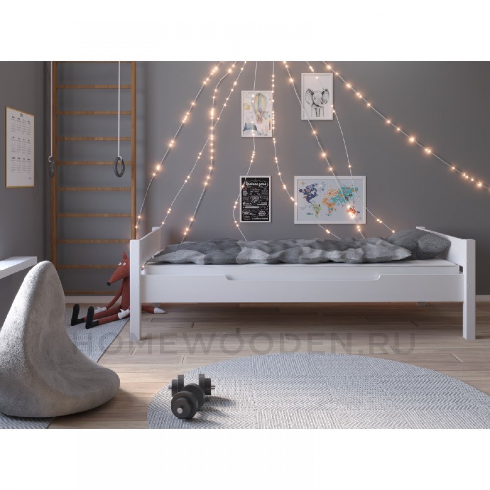 Кровать Амелия без ящика 90х200 Белый воск