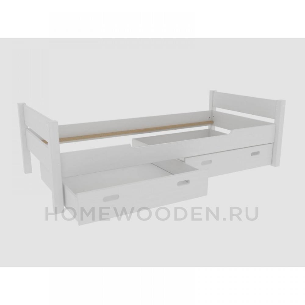 Кровать Амелия с ящиками 90х200 Белый воск