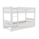 Кровать Амелия 2х ярусная 90Х200 с дополнительным спальным местом. Белый воск