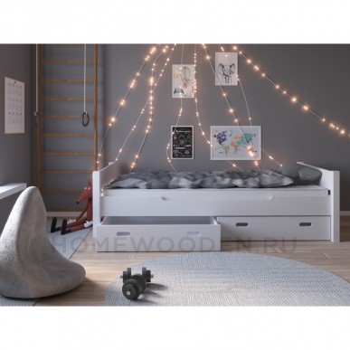 КОМПЛЕКТ ИЗ 2Х БЕЛЬЕВЫХ ЯЩИКОВ ДЛЯ КРОВАТИ АМЕЛИЯ БЕЛЫЙ ВОСК