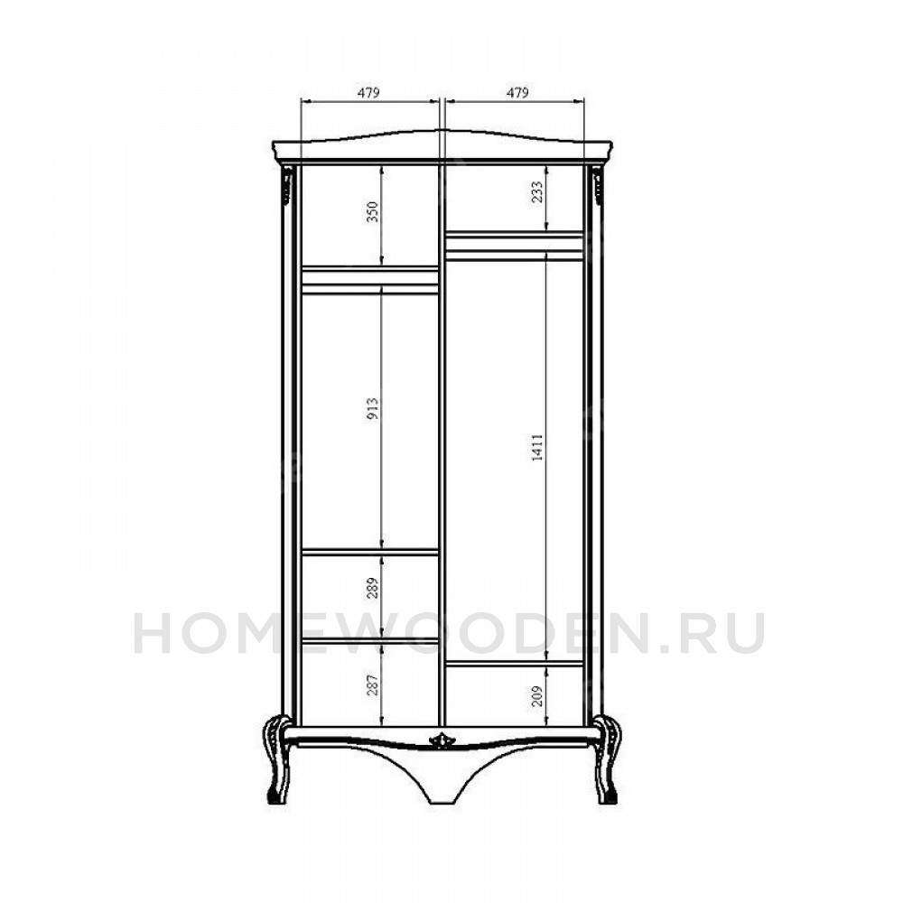 Шкаф для одежды Мокко ММ-316-01/02Б
