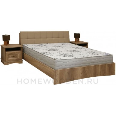 Кровать двойная с мягким изголовьем Турин