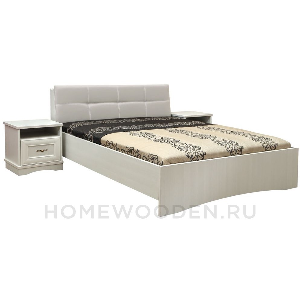 Кровать двойная с мягким изголовьем Турин