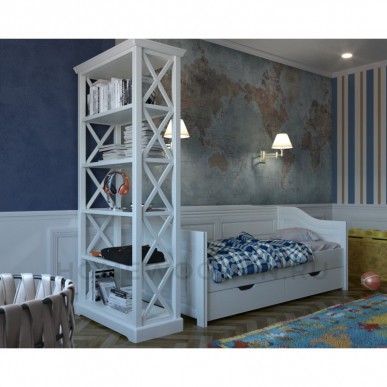 СТЕЛЛАЖ ФОРЕСТ СКВОЗНОЙ БЕЛЫЙ ВОСК/АНТРАЦИТ