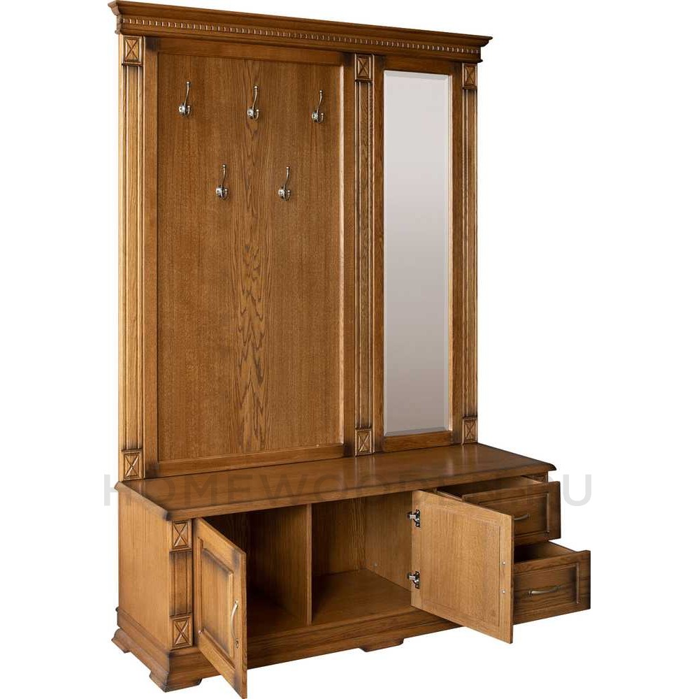 Тумба с вешалкой и зеркалом Верди Классик П3.0487.3.04 (П433.04Z)