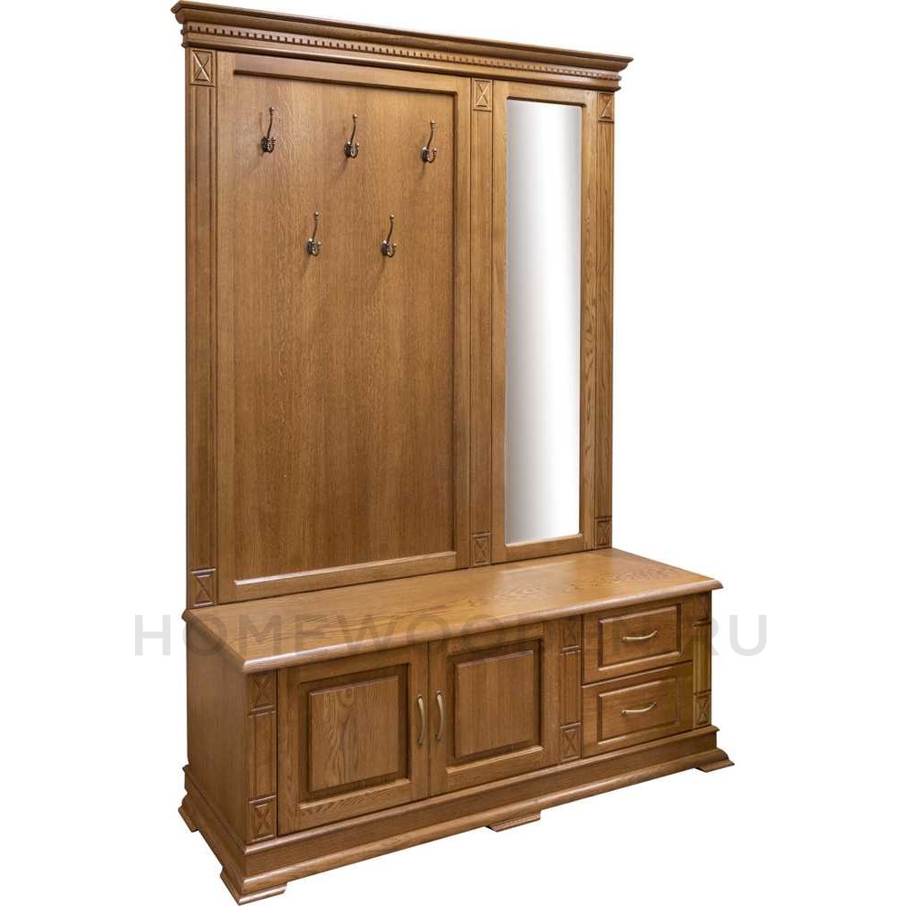 Тумба с вешалкой и зеркалом Верди Классик П3.0487.3.04 (П433.04Z)