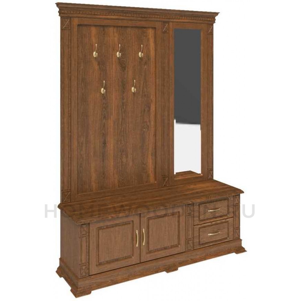 Тумба с вешалкой и зеркалом Верди Классик П3.0487.3.04 (П433.04Z)