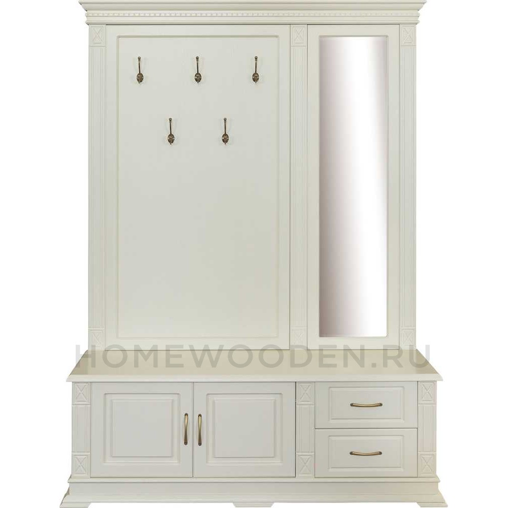 Тумба с вешалкой и зеркалом Верди Классик П3.0487.3.04 (П433.04Z)