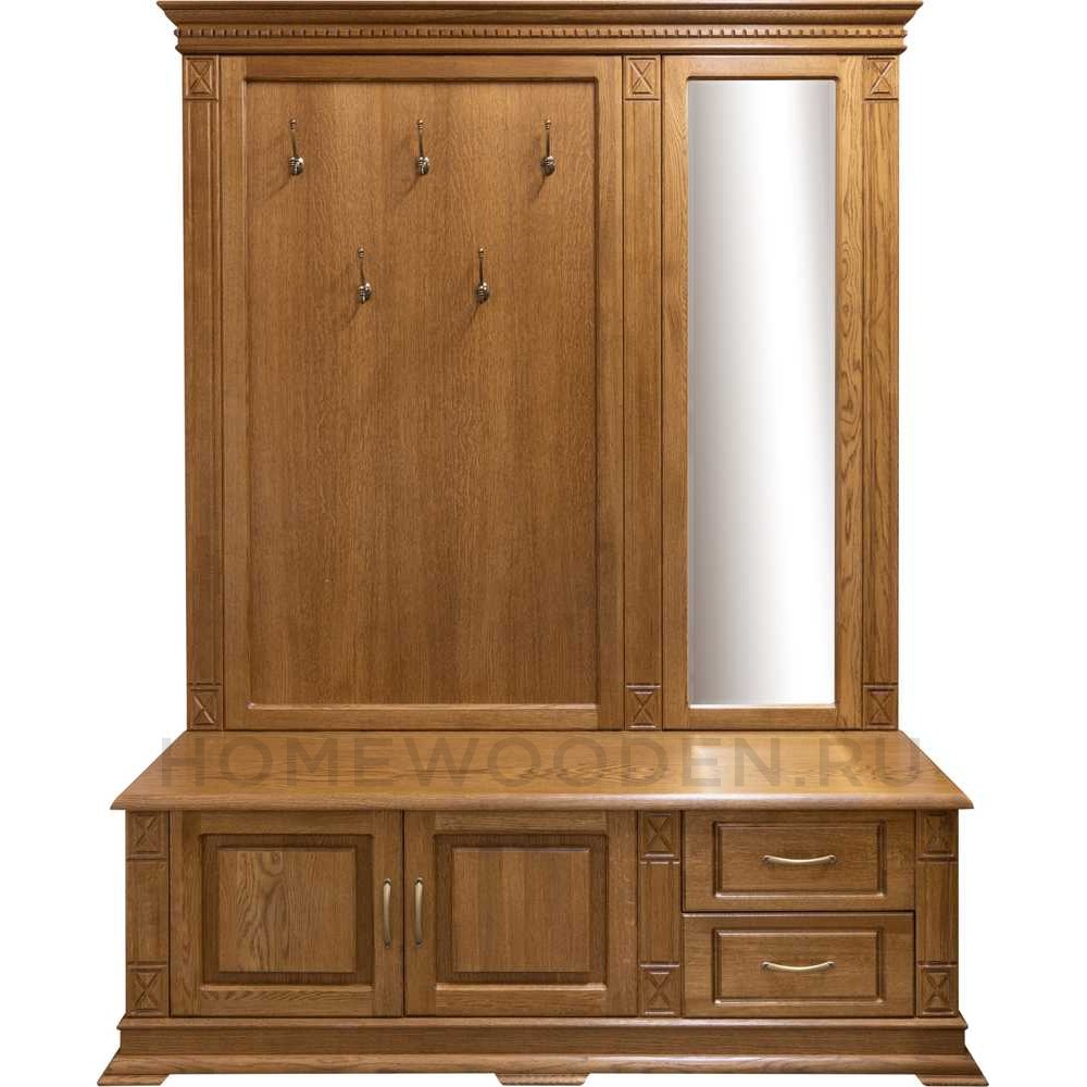 Тумба с вешалкой и зеркалом Верди Классик П3.0487.3.04 (П433.04Z)