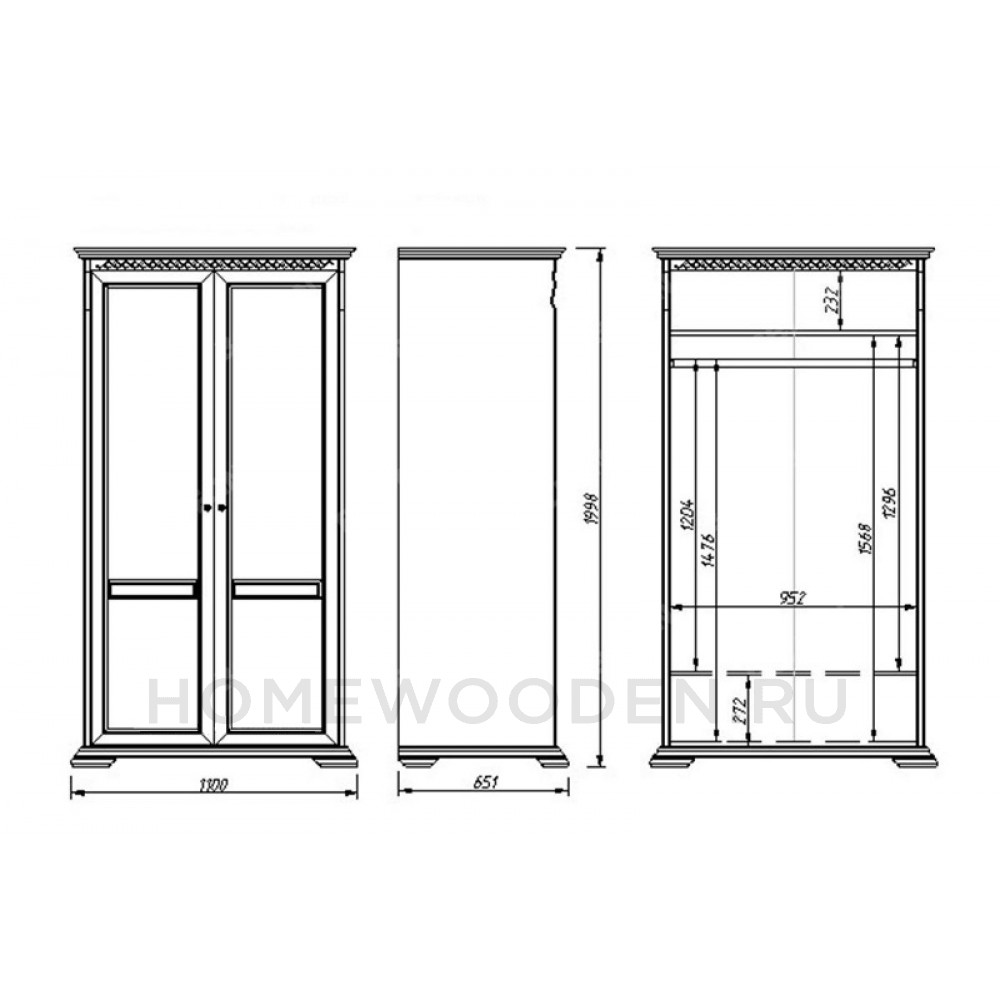 Шкаф для одежды Лика ММ-334-01-02