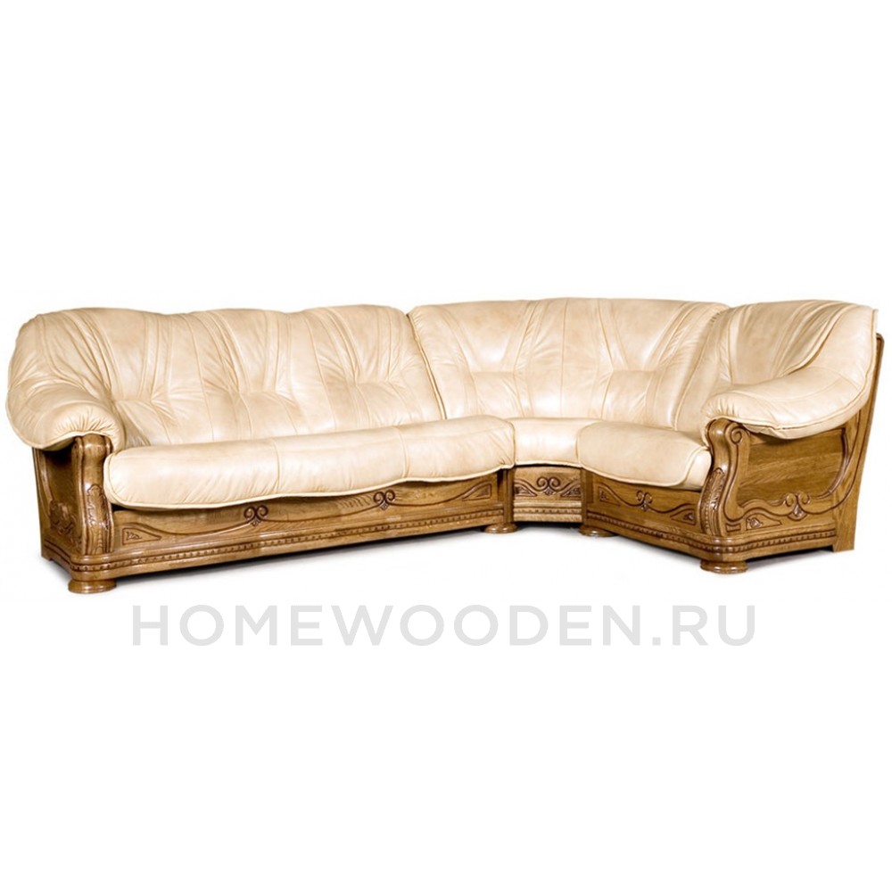 Кожаный диван угловой Милан 1 3Р-1