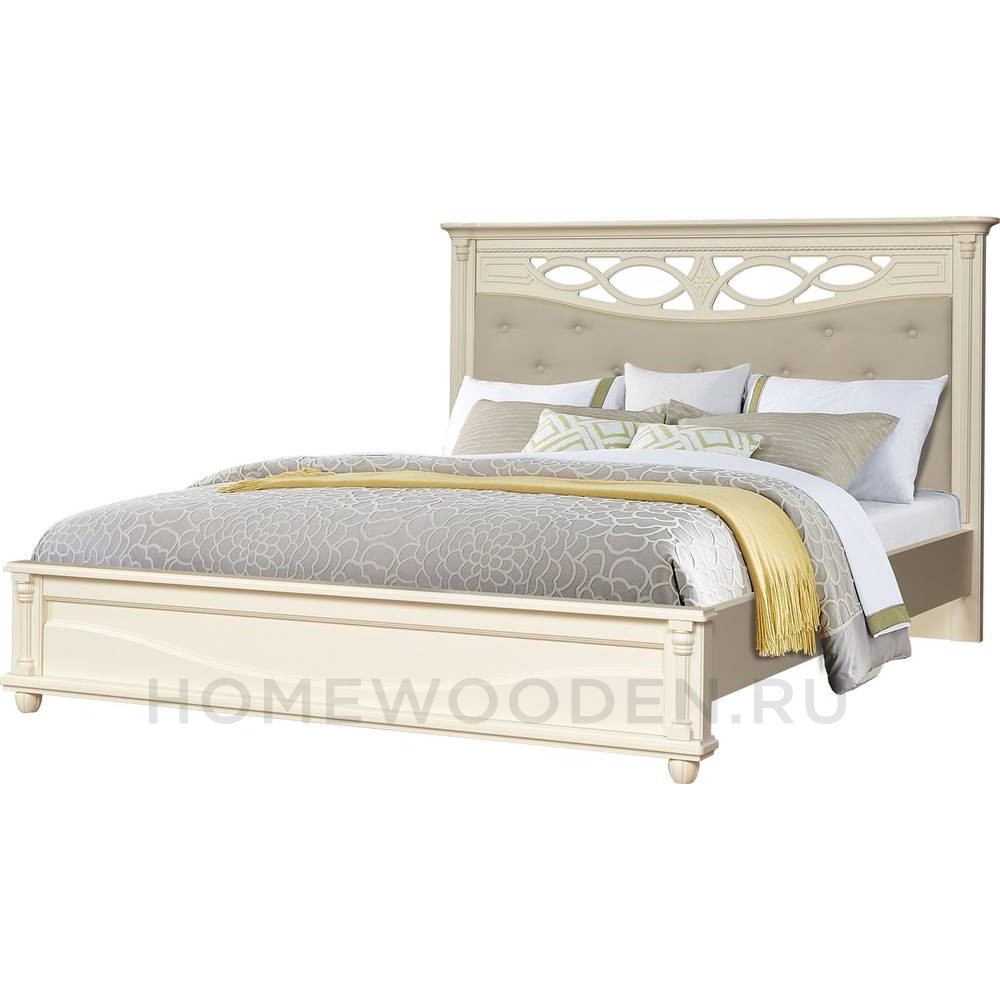 Кровать двойная Валенсия Классик с мягким изголовьем (П254.53)
