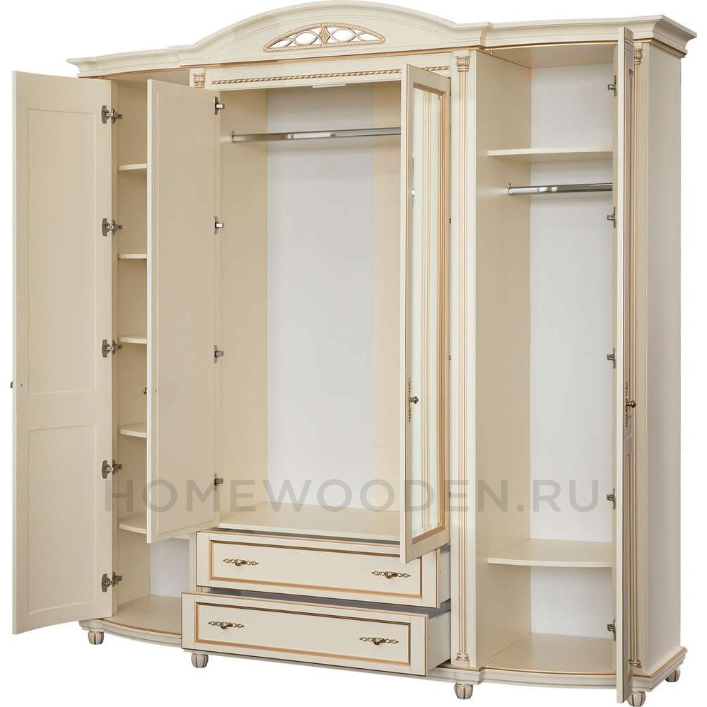 Шкаф для одежды 4д Валенсия Классик П3.0589.1.11 (П254.11)