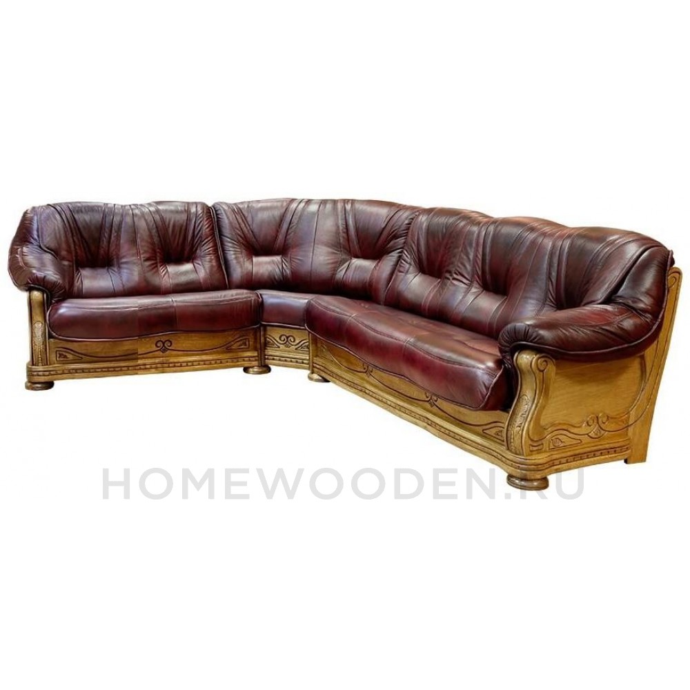 Кожаный диван угловой Милан 1 3Р-2
