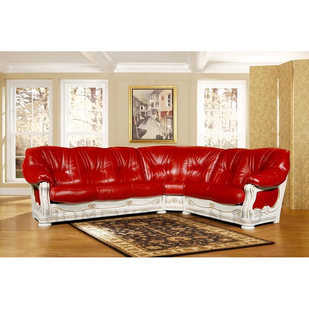 Кожаный диван угловой Милан 1 3Р-2