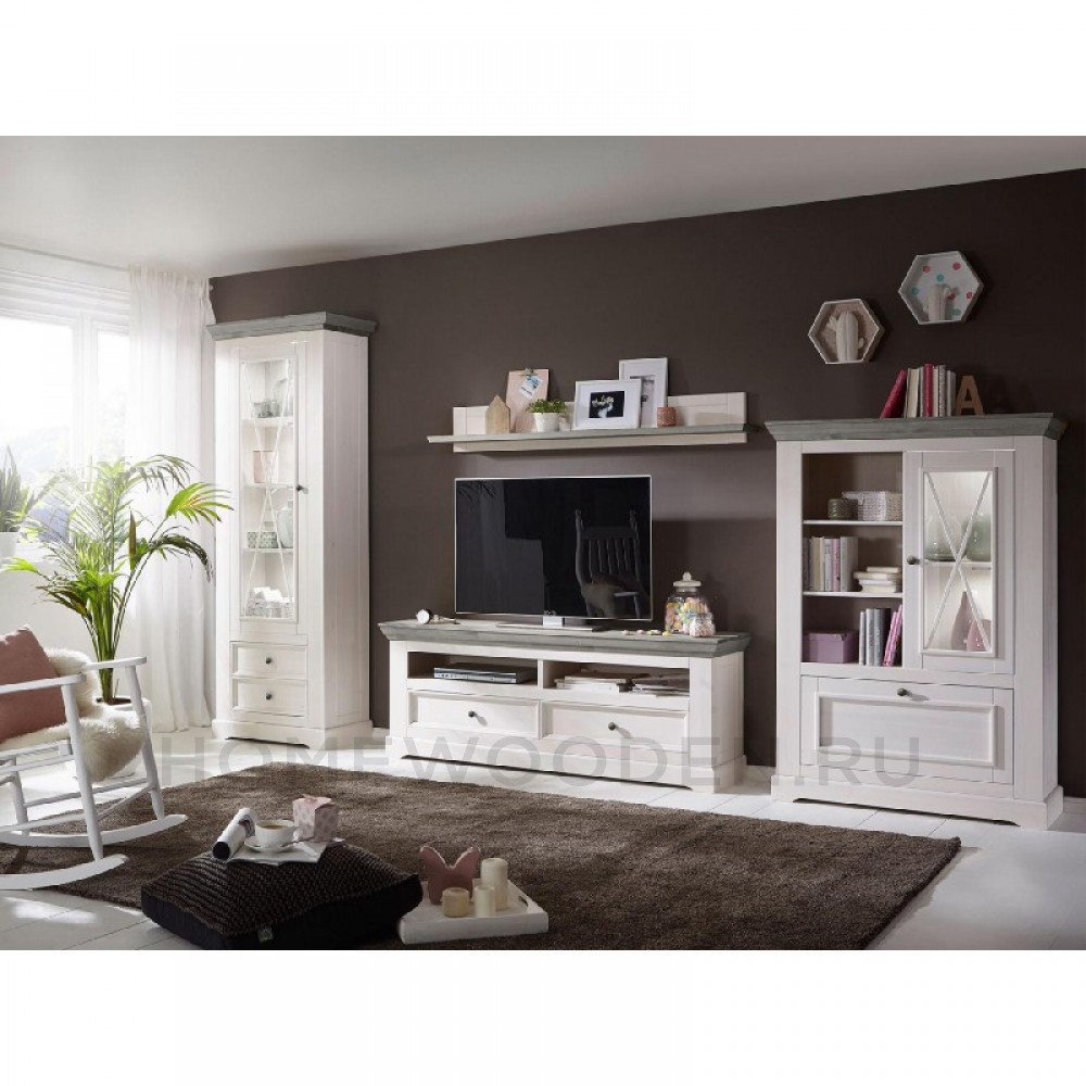 ШКАФ ДЛЯ ПОСУДЫ ФОРЕСТ УЗКИЙ 1 ДВЕРЬ 2 ЯЩИКА БЕЛЫЙ ВОСК/АНТРАЦИТ