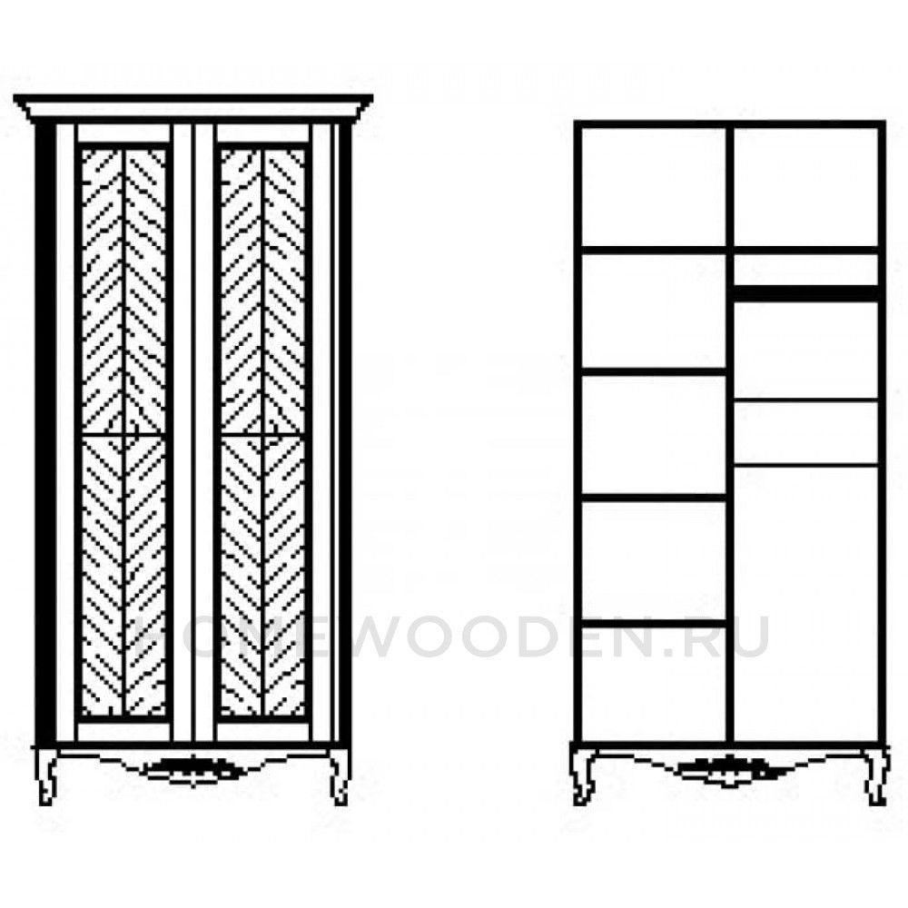 Шкаф 2-дверный Неаполь Т-452