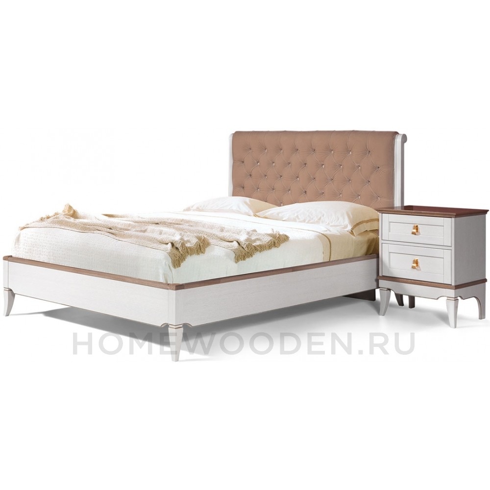 Кровать Тельма ГМ 6581-10 Белый / Натуральный дуб
