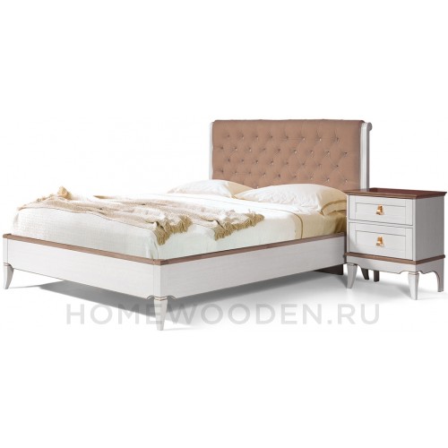 Кровать Тельма ГМ 6581-10 Белый / Натуральный дуб