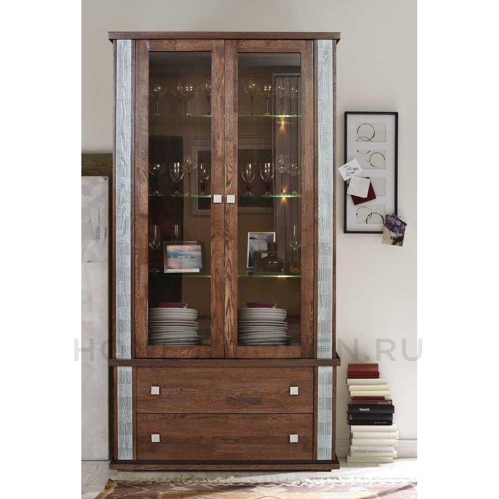 Шкаф с витриной Тунис П6.343.0.20 (П343.20Ш)