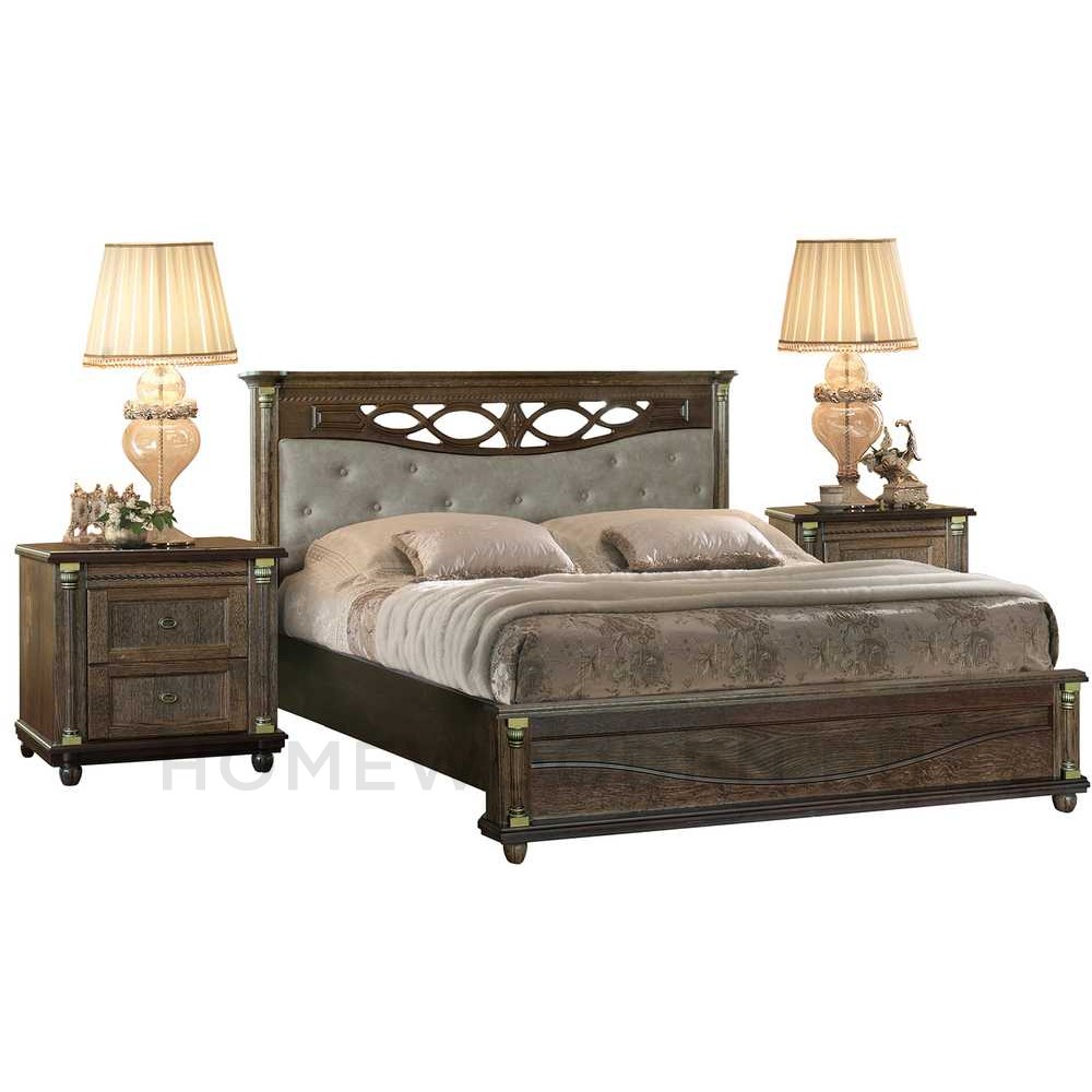 Кровать двойная Валенсия Д Классик с мягким изголовьем (П568.16м)