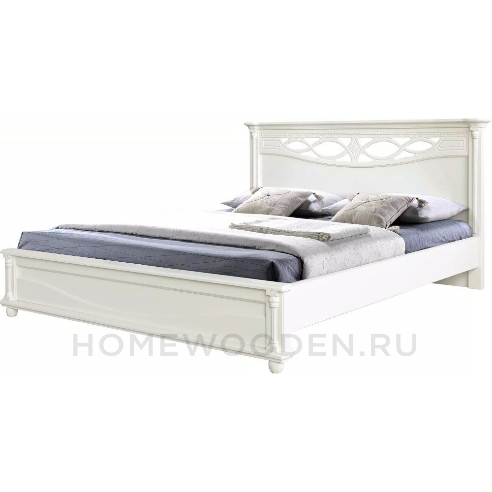 Кровать двойная Валенсия Д Классик с мягким изголовьем (П568.16м)