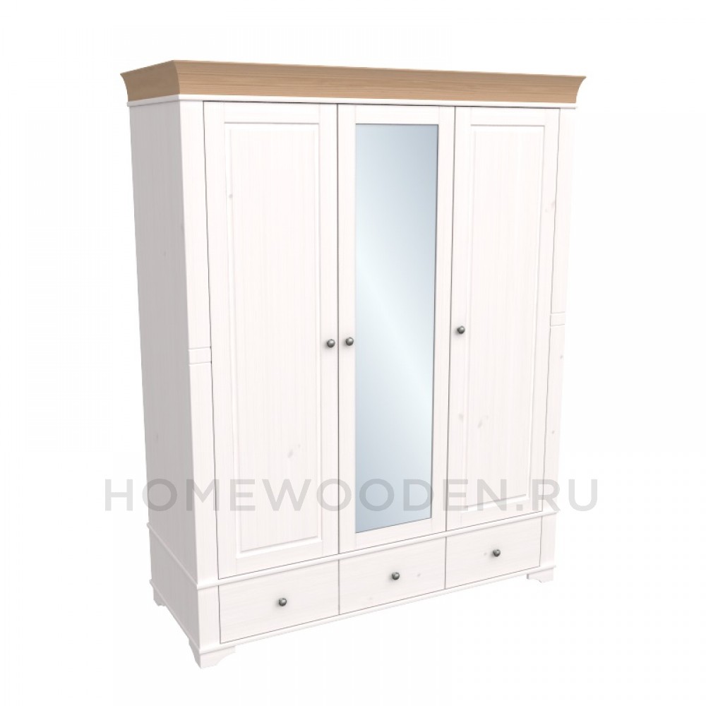 Шкаф Бейли 3-х створчатый с 1 зеркалом