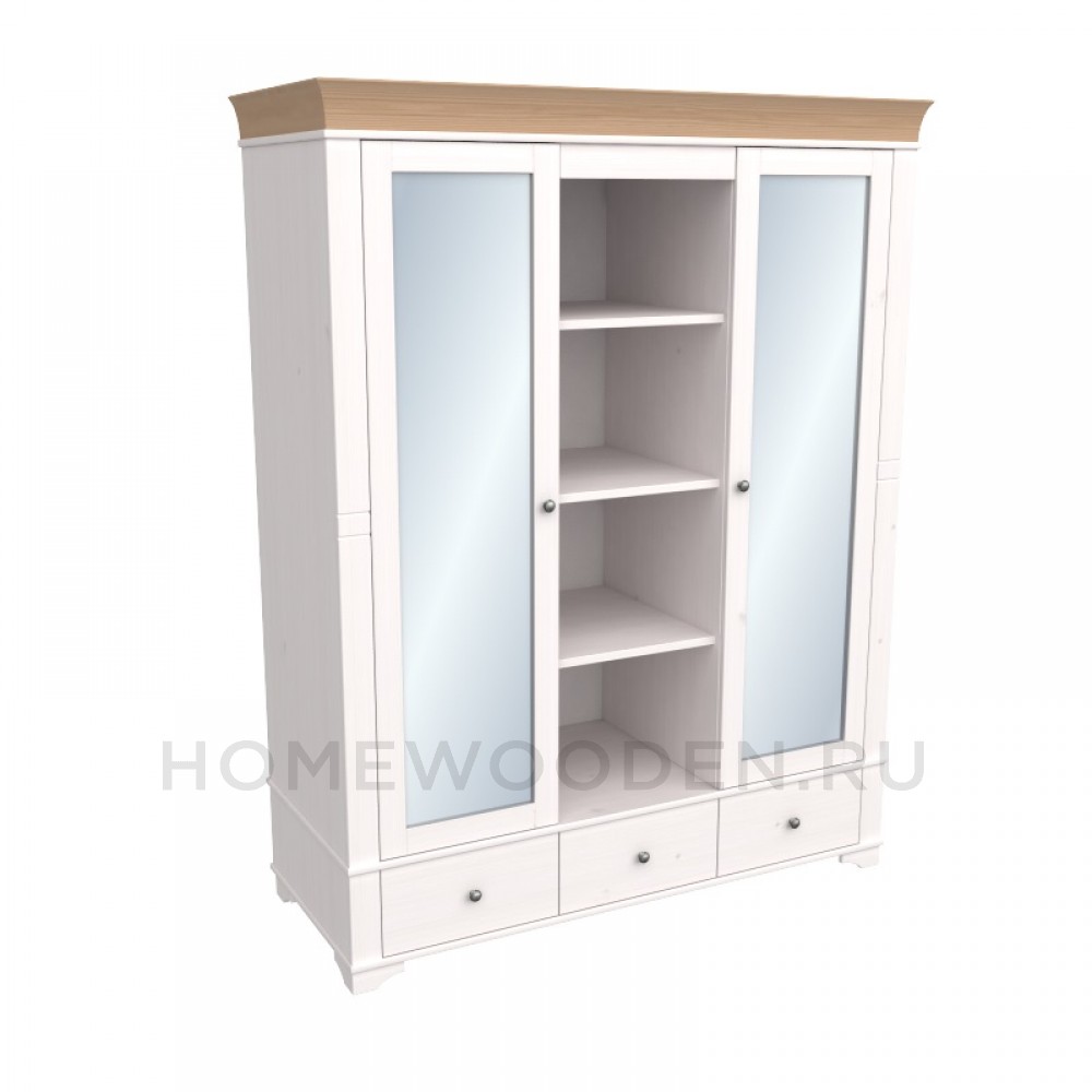 Шкаф Бейли с полками и зеркалом