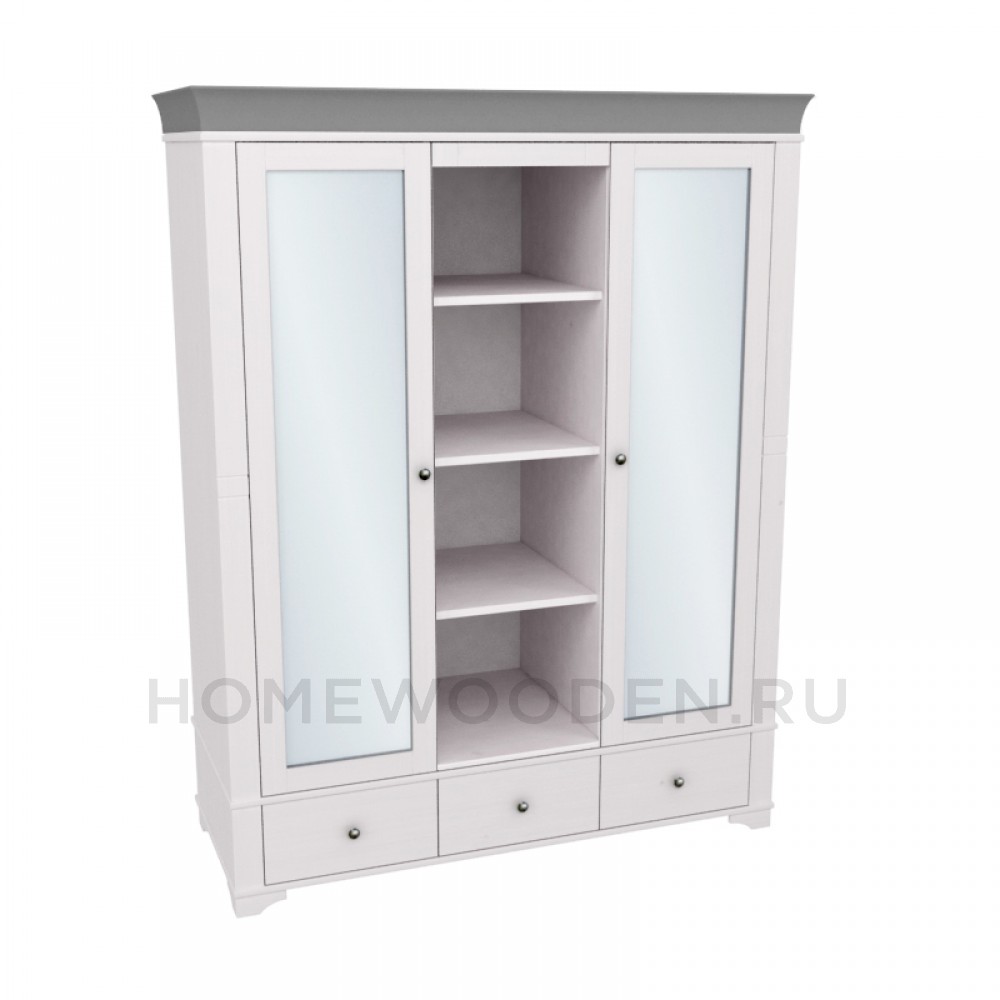 Шкаф Бейли с полками и зеркалом