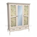Шкаф 3х дверный Лебо с зеркалом и стеклом