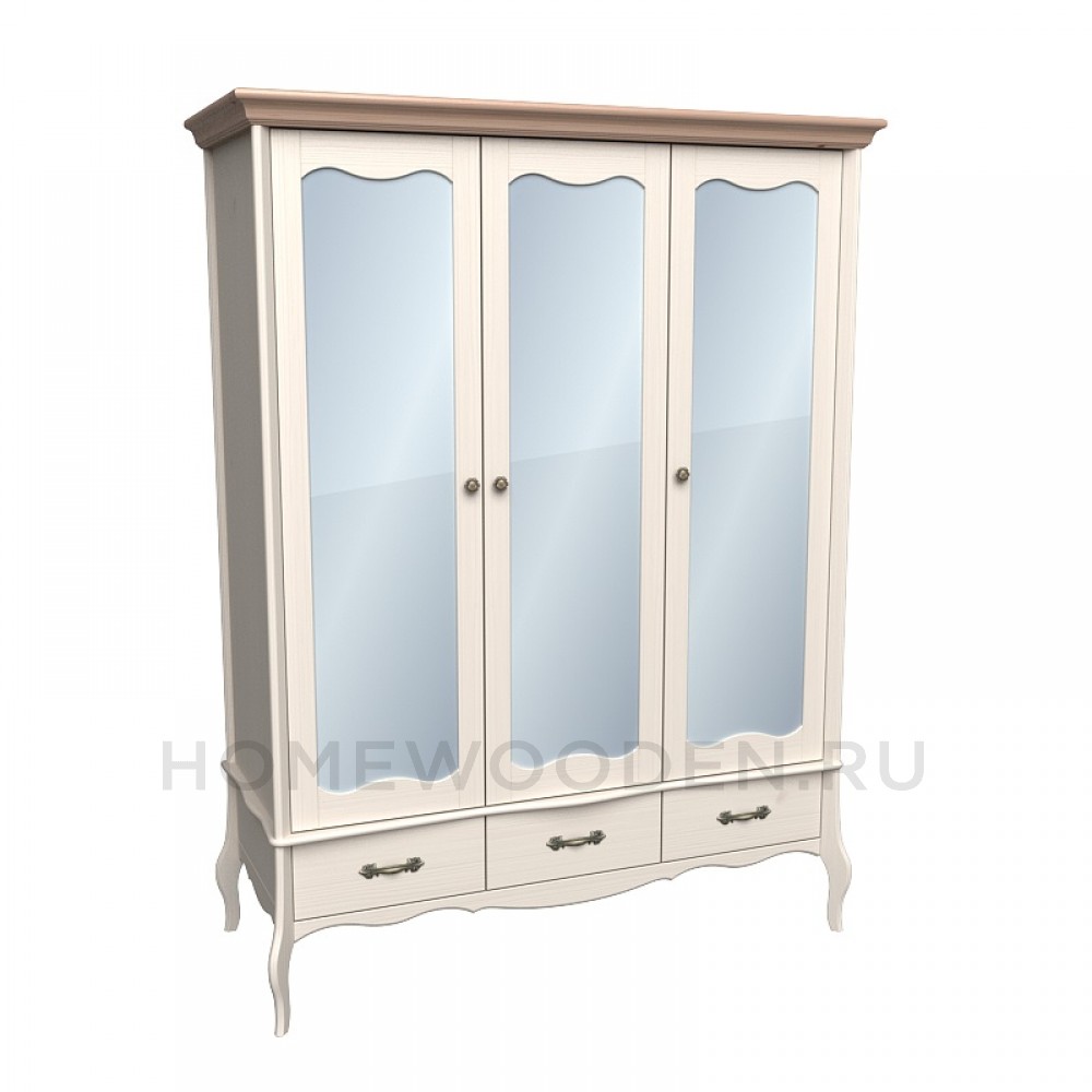 Шкаф 3х дверный Лебо с зеркалами