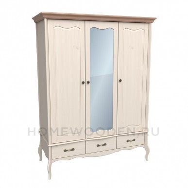 Шкаф 3х дверный Лебо с зеркалом