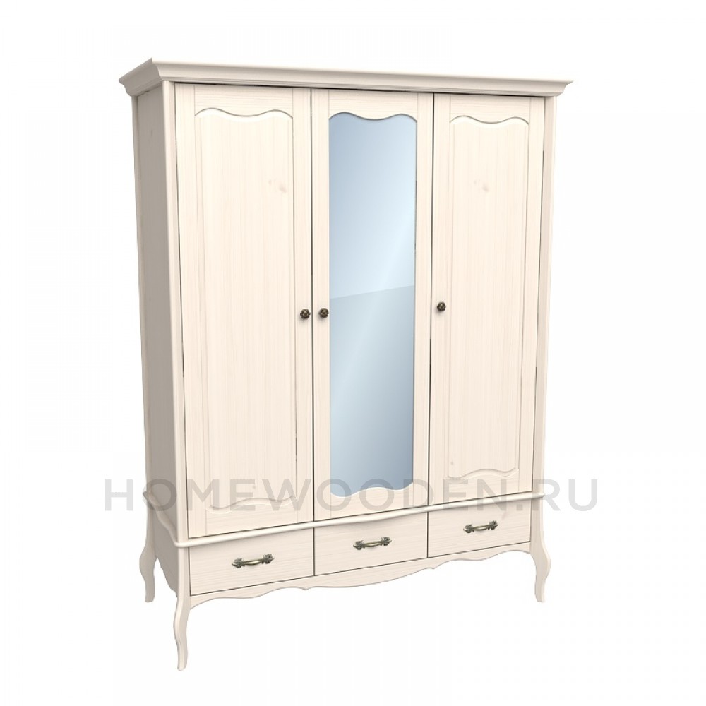 Шкаф 3х дверный Лебо с зеркалом