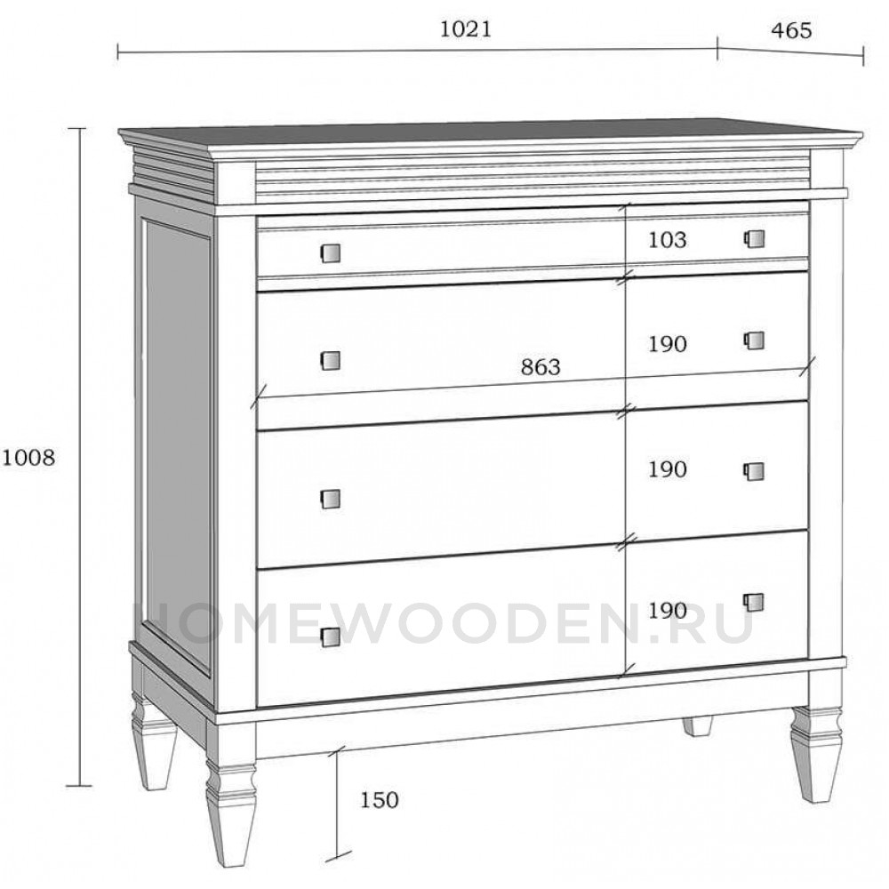 Комод Ольса 204 из массива сосны
