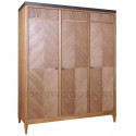 Шкаф для одежды Фокстрот 33A ромб (бетон/дуб натуральный) из массива дуба