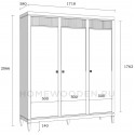 Шкаф для одежды Фокстрот 33С ромб (дуб натуральный/бетон) из массива дуба