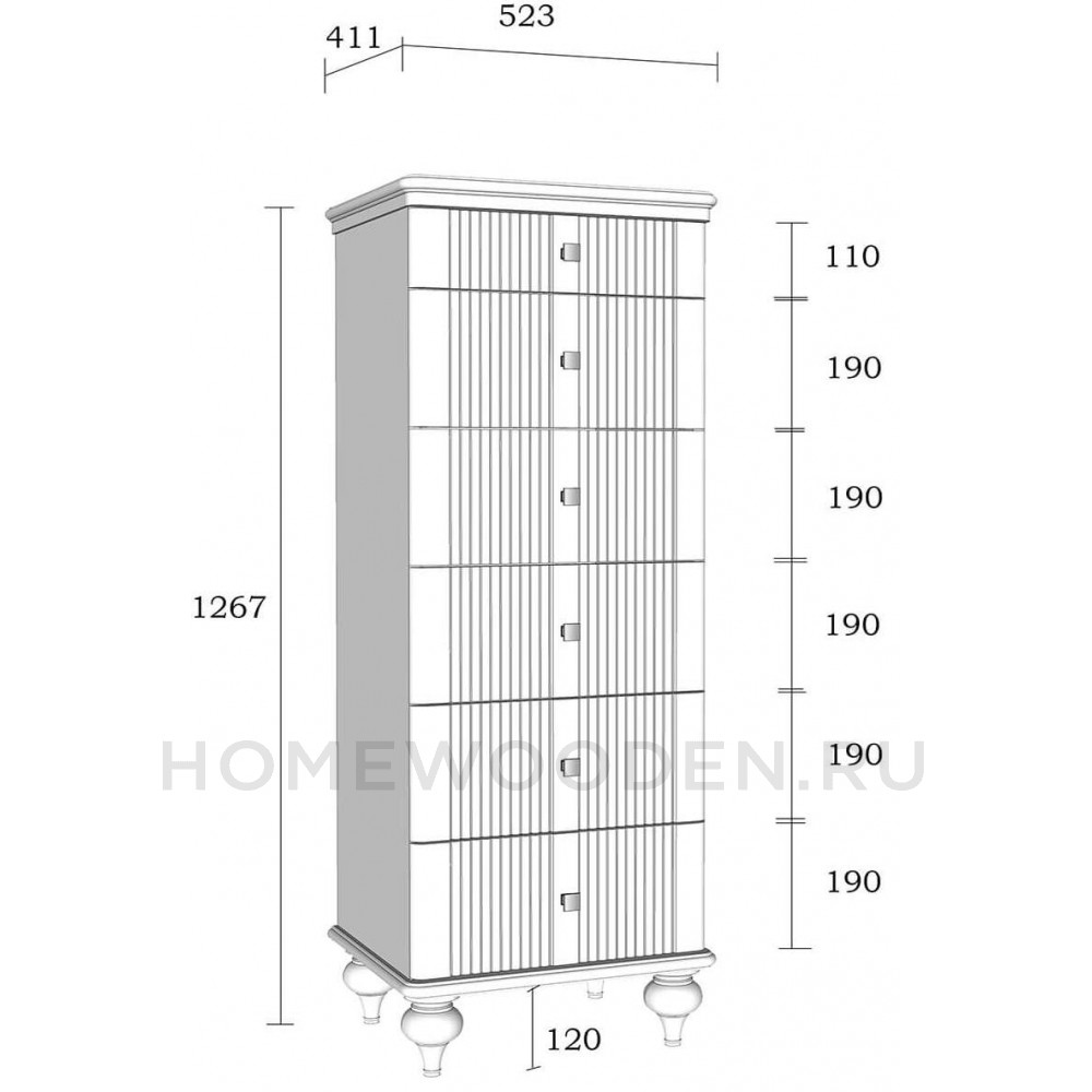 Комод Рандеву 06 из массива сосны