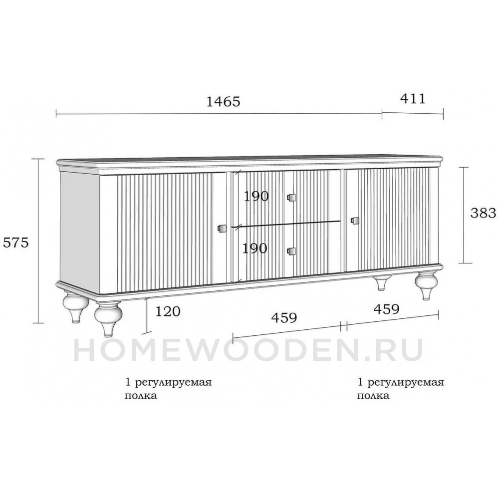 Тумба ТВ Рандеву 22 из массива сосны