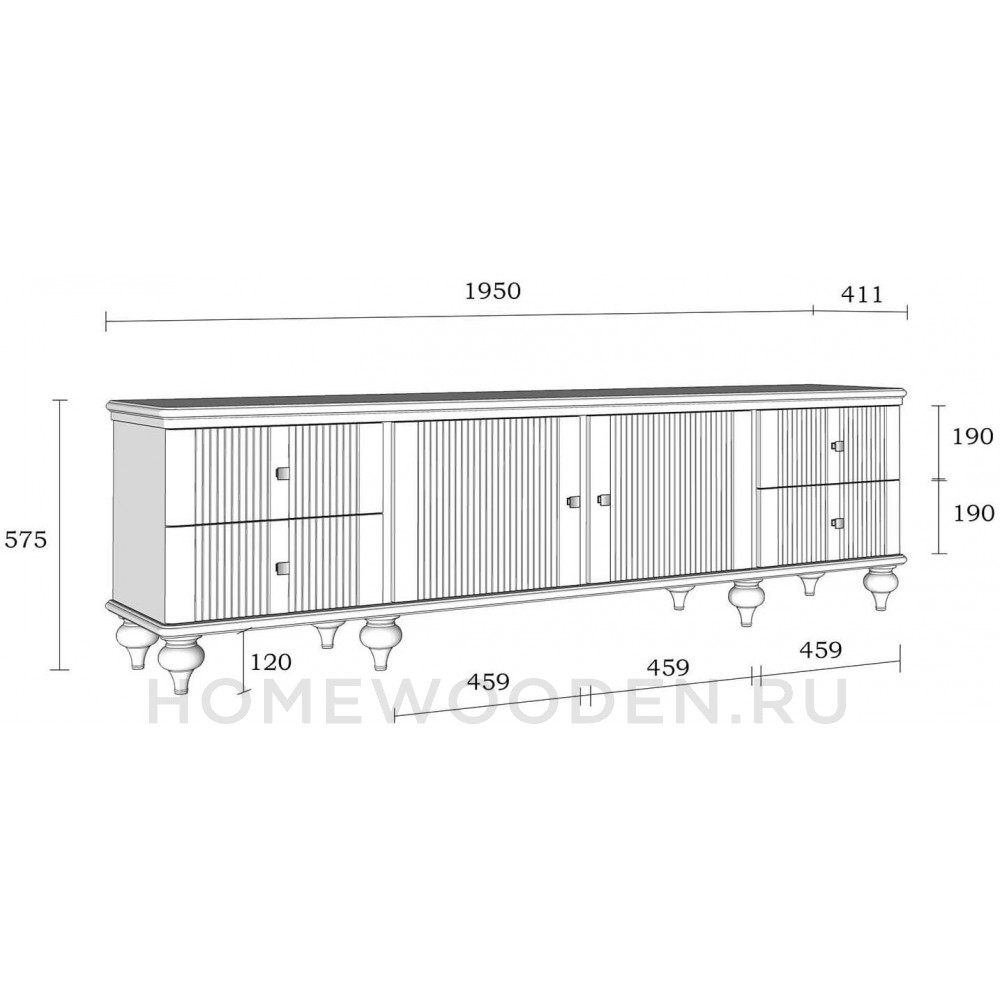 Тумба ТВ Рандеву 24 из массива сосны
