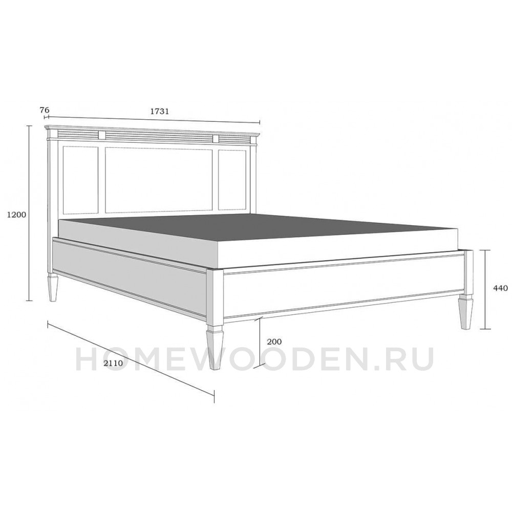 Кровать Ольса 160 из массива сосны