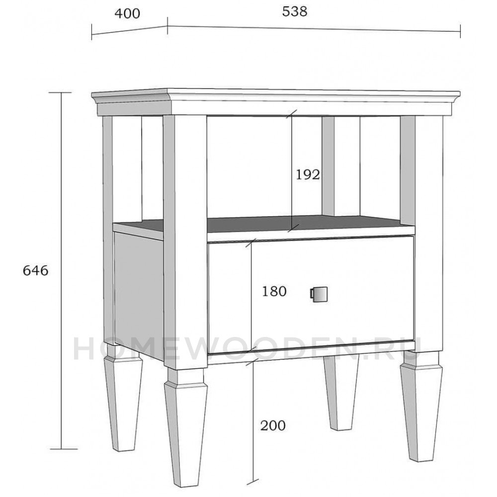Тумба прикроватная Ольса 01 из массива сосны