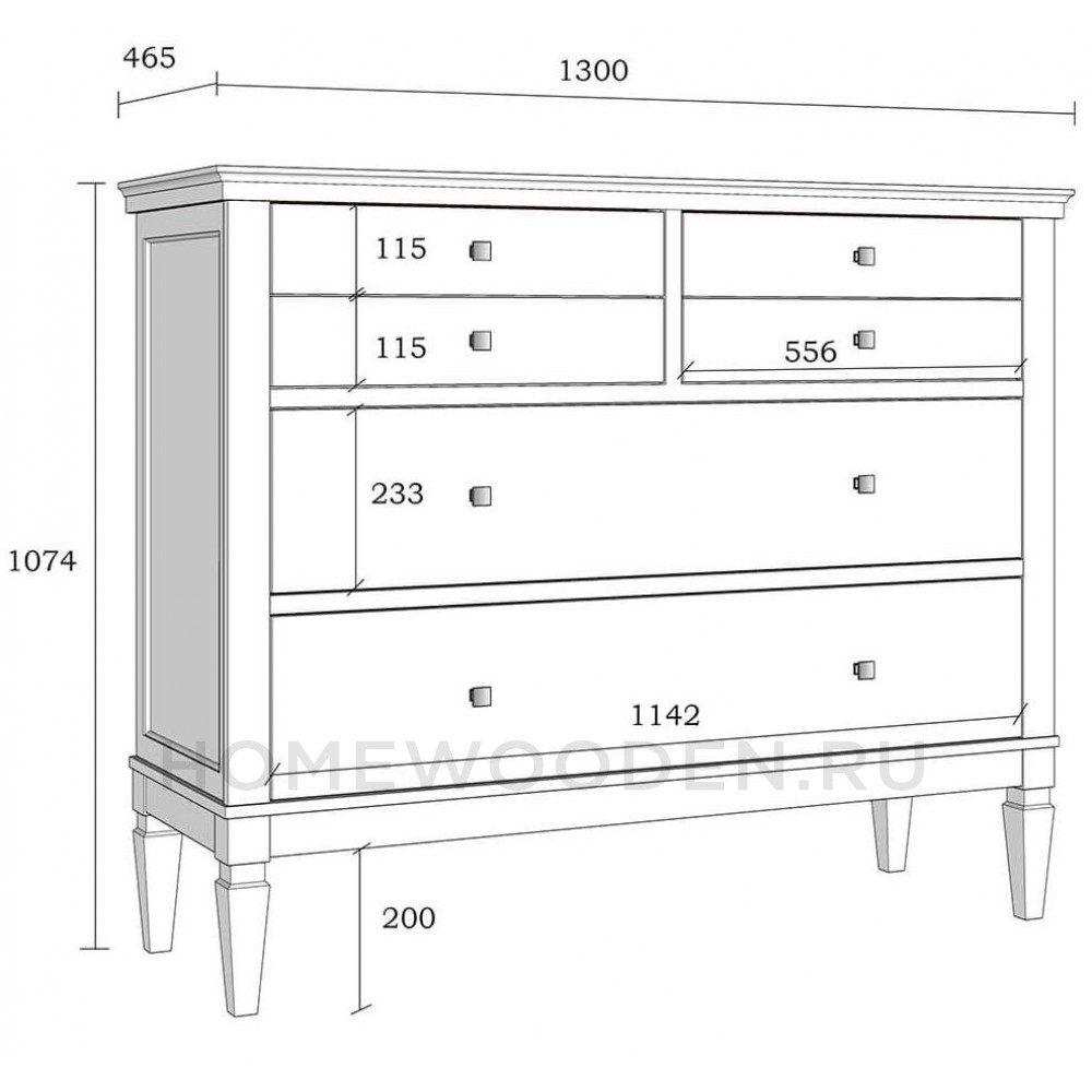 Комод Ольса 042 из массива сосны